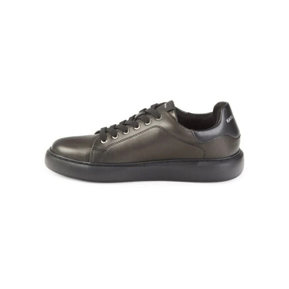 Karl Lagerfeld Paris Sneaker Mens 11 Gray Leather Logo Embroidered Shoes ZPO3774